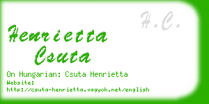 henrietta csuta business card
